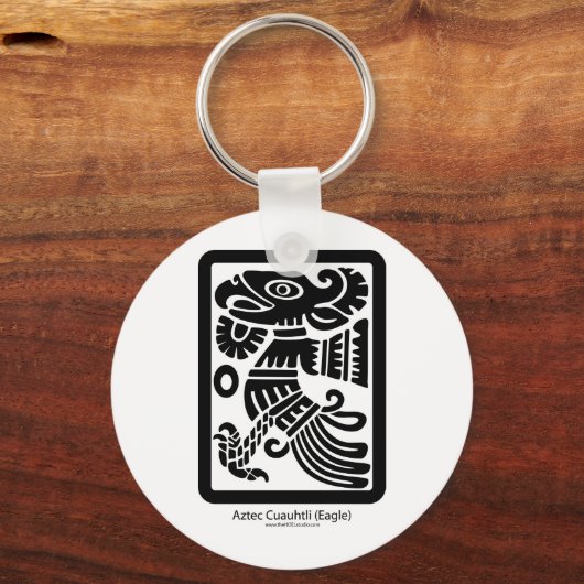 Aztec Cuauhtli - Adler (Schwarz) Schlüsselanhänger (Vorderseite)