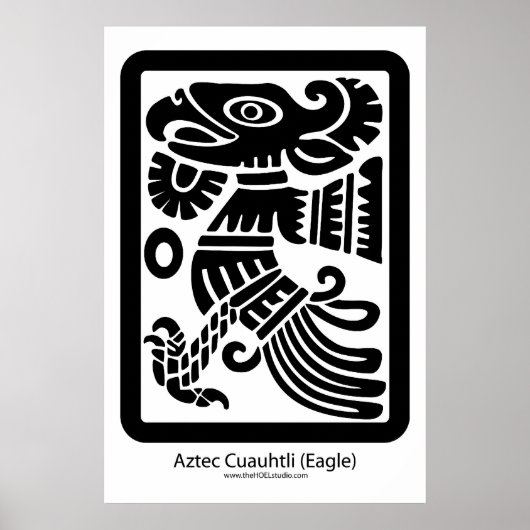 Aztec Cuauhtli - Adlerwerbung (schwarz) Poster (Vorne)