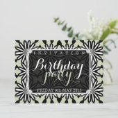 Aztec Daisies Modern Fun Birthday Party Einladung (Stehend Vorderseite)