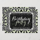 Aztec Daisies Modern Fun Birthday Party Einladung (Vorne/Hinten)