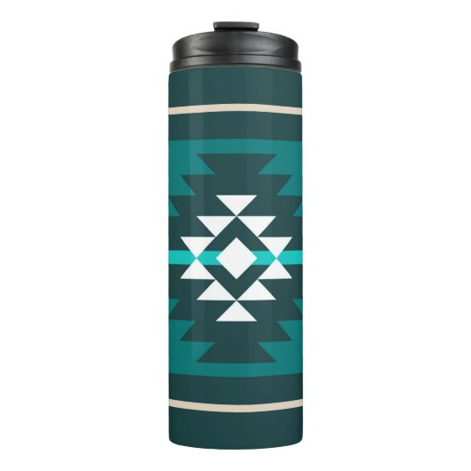 Aztec design in turquoise color thermosbecher (Vorderseite)