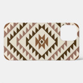 Aztec-Diamant-Muster-Design Braun+Creme Case-Mate iPhone Hülle (Rückseite (Horizontal))