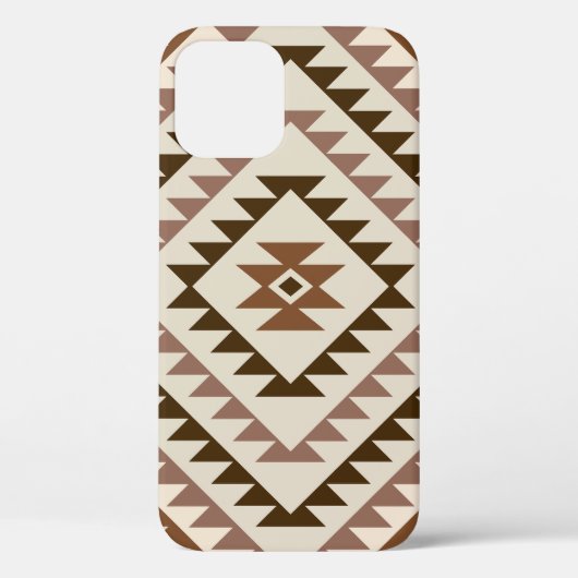Aztec-Diamant-Muster-Design Braun+Creme Case-Mate iPhone Hülle (Rückseite)