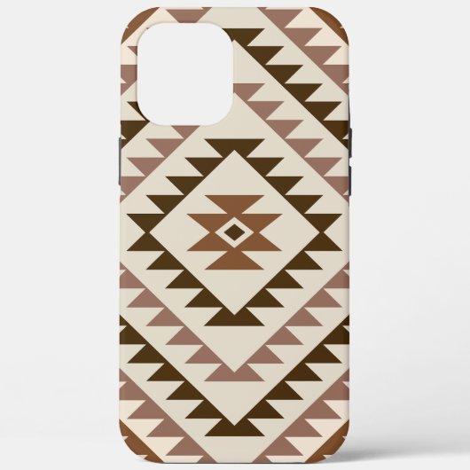 Aztec-Diamant-Muster-Design Braun+Creme Case-Mate iPhone Hülle (Rückseite)