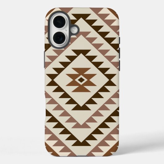 Aztec-Diamant-Muster-Design Braun+Creme Case-Mate iPhone Hülle (Rückseite)