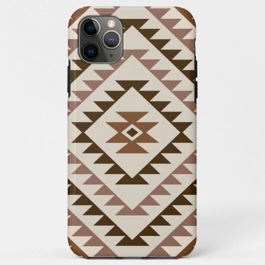 Aztec-Diamant-Muster-Design Braun+Creme Case-Mate iPhone Hülle (Rückseite)
