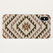 Aztec-Diamant-Muster-Design Braun+Creme Case-Mate iPhone Hülle (Rückseite (Horizontal))