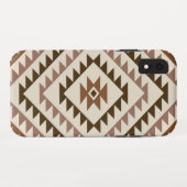 Aztec-Diamant-Muster-Design Braun+Creme Case-Mate iPhone Hülle (Rückseite (Horizontal))