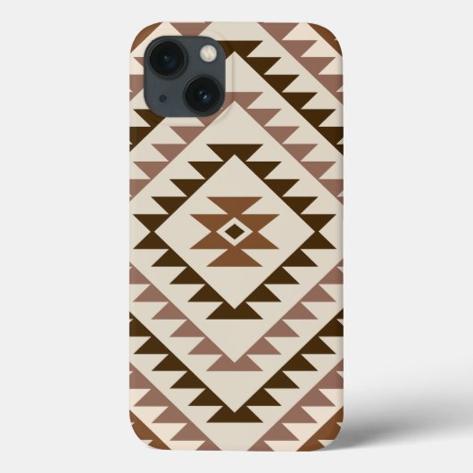Aztec-Diamant-Muster-Design Braun+Creme Case-Mate iPhone Hülle (Rückseite)