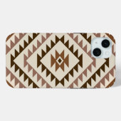 Aztec-Diamant-Muster-Design Braun+Creme Case-Mate iPhone Hülle (Rückseite (Horizontal))
