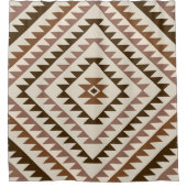 Aztec-Diamant-Muster-Design Braun+Creme Duschvorhang (Vorderseite)