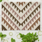 Aztec-Diamant-Muster-Design Braun+Creme Geschirrtuch (Gefaltet)