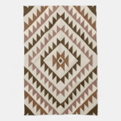 Aztec-Diamant-Muster-Design Braun+Creme Geschirrtuch (Vertikal)