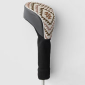 Aztec-Diamant-Muster-Design Braun+Creme Golf Headcover (angewinkelt)