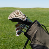 Aztec-Diamant-Muster-Design Braun+Creme Golf Headcover (In SItu)