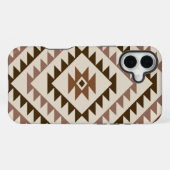 Aztec-Diamant-Muster-Design Braun+Creme iPhone Hülle (Rückseite (Horizontal))