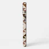 Aztec-Diamant-Muster-Design Braun+Creme iPhone Hülle (Linke Seite)