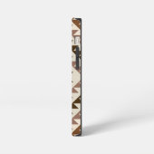 Aztec-Diamant-Muster-Design Braun+Creme iPhone Hülle (Linke Seite)