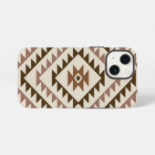 Aztec-Diamant-Muster-Design Braun+Creme iPhone Hülle (Rückseite (Horizontal))