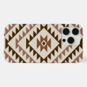 Aztec-Diamant-Muster-Design Braun+Creme iPhone Hülle (Rückseite (Horizontal))