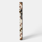 Aztec-Diamant-Muster-Design Braun+Creme iPhone Hülle (Linke Seite)