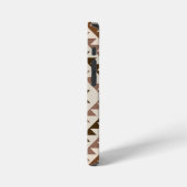 Aztec-Diamant-Muster-Design Braun+Creme iPhone Hülle (Linke Seite)