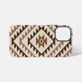Aztec-Diamant-Muster-Design Braun+Creme iPhone Hülle (Rückseite (Horizontal))