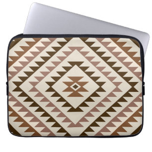 Aztec-Diamant-Muster-Design Braun+Creme Laptopschutzhülle