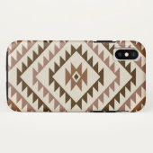 Aztec-Diamantmotiv-Design Braun+Creme Case-Mate iPhone Hülle (Rückseite (Horizontal))