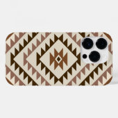 Aztec-Diamantmotiv-Design Braun+Creme Case-Mate iPhone Hülle (Rückseite (Horizontal))
