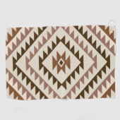 Aztec-Diamantmotiv-Design Braun+Creme Golfhandtuch (Horizontal)