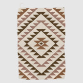 Aztec-Diamantmotiv-Design Braun+Creme Golfhandtuch (Vorderseite)