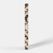 Aztec-Diamantmotiv-Design Braun+Creme iPhone Hülle (Rechte Seite)
