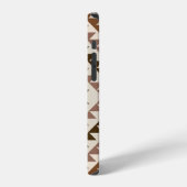 Aztec-Diamantmotiv-Design Braun+Creme iPhone Hülle (Linke Seite)
