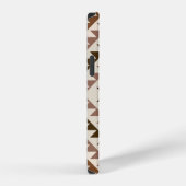 Aztec-Diamantmotiv-Design Braun+Creme iPhone Hülle (Rechte Seite)