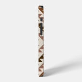 Aztec-Diamantmotiv-Design Braun+Creme iPhone Hülle (Linke Seite)