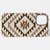 Aztec-Diamantmotiv-Design Braun+Creme iPhone Hülle (Rückseite (Horizontal))