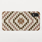 Aztec-Diamantmuster-Design Braun+Creme Case-Mate iPhone Hülle (Rückseite (Horizontal))