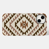 Aztec-Diamantmuster-Design Braun+Creme Case-Mate iPhone Hülle (Rückseite (Horizontal))