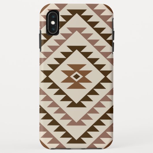 Aztec-Diamantmuster-Design Braun+Creme Case-Mate iPhone Hülle (Rückseite)