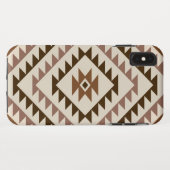 Aztec-Diamantmuster-Design Braun+Creme Case-Mate iPhone Hülle (Rückseite (Horizontal))