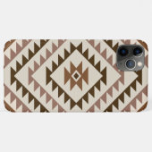 Aztec-Diamantmuster-Design Braun+Creme Case-Mate iPhone Hülle (Rückseite (Horizontal))