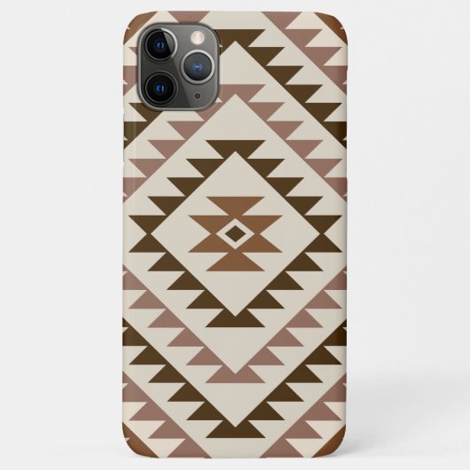 Aztec-Diamantmuster-Design Braun+Creme Case-Mate iPhone Hülle (Rückseite)