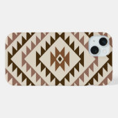 Aztec-Diamantmuster-Design Braun+Creme iPhone Hülle (Rückseite (Horizontal))