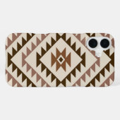 Aztec-Diamantmuster-Design Braun+Creme iPhone Hülle (Rückseite (Horizontal))