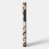 Aztec-Diamantmuster-Design Braun+Creme iPhone Hülle (Linke Seite)