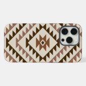 Aztec-Diamantmuster-Design Braun+Creme iPhone Hülle (Rückseite (Horizontal))