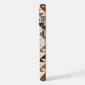 Aztec-Diamantmuster-Design Braun+Creme iPhone Hülle (Linke Seite)