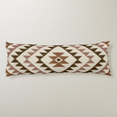 Aztec-Diamantmuster-Design Braun+Creme Seitenschläferkissen (Rückseite)