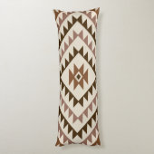 Aztec-Diamantmuster-Design Braun+Creme Seitenschläferkissen (Rückseite (Vertikal))